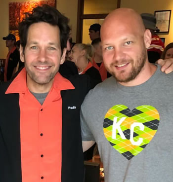 Henry Bingaman and actor Paul Rudd at Paul's Big Slick charity event