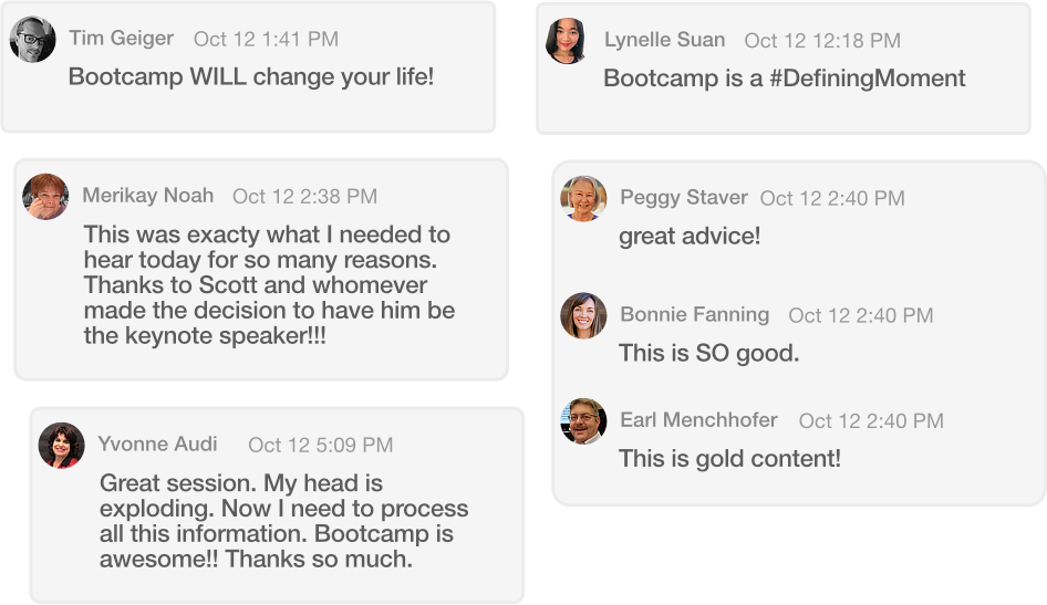 Bootcamp Testimonial Screenshots
