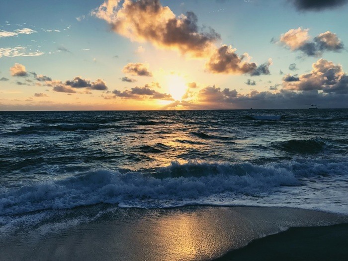 Sunrise over the ocean in florida