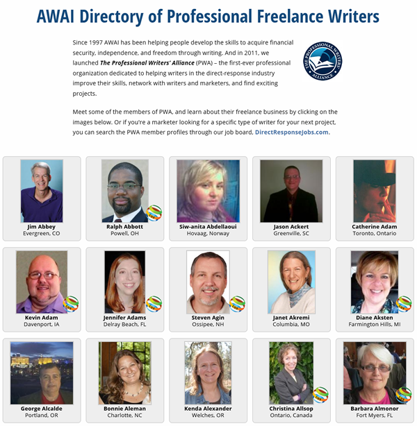 AWAI Directory of Professional Freelance Writers