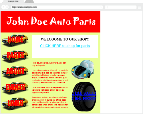 Example of Bad Webpage
