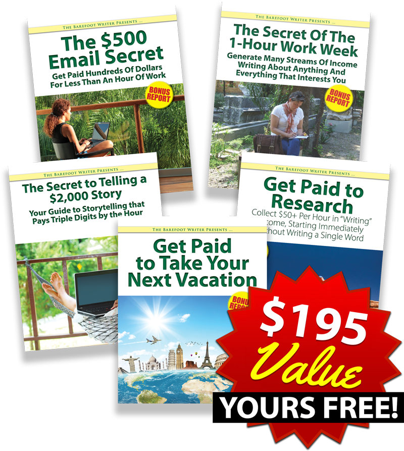 5 Writing Opportunity Report covers with starburst $195 Value Yours Free!